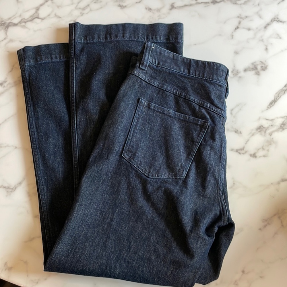 J crew wide leg dark wash jean 32